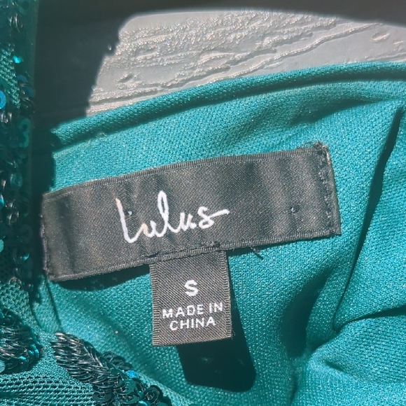 Lulu's Sparkling Teal Halter Jumpsuit - Picture 2 of 6